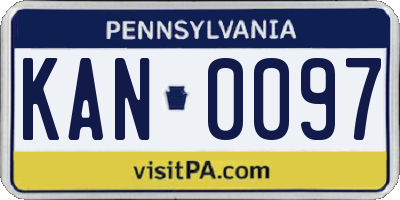 PA license plate KAN0097