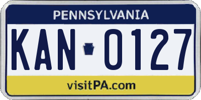 PA license plate KAN0127