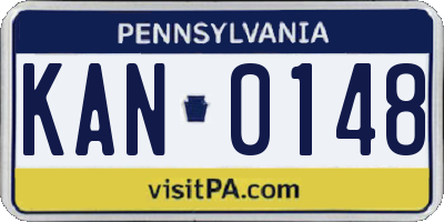 PA license plate KAN0148