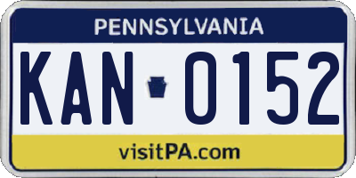 PA license plate KAN0152