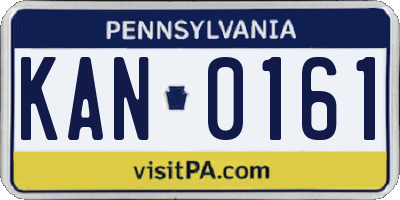 PA license plate KAN0161