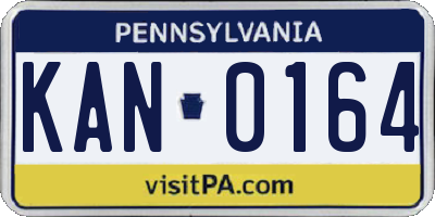 PA license plate KAN0164