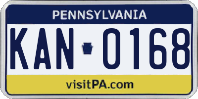 PA license plate KAN0168