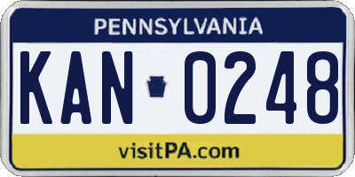 PA license plate KAN0248
