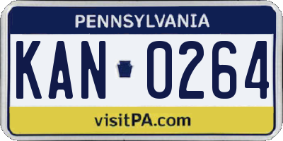 PA license plate KAN0264