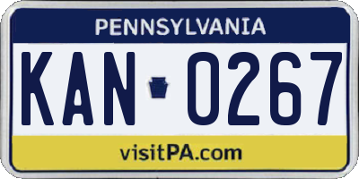 PA license plate KAN0267