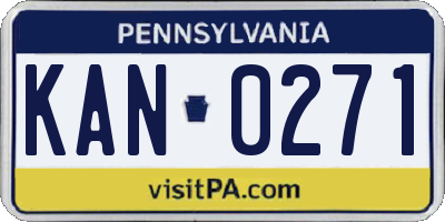 PA license plate KAN0271