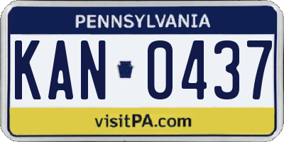 PA license plate KAN0437