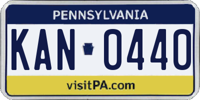 PA license plate KAN0440