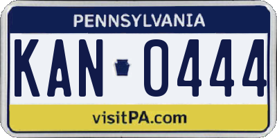 PA license plate KAN0444