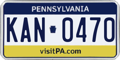 PA license plate KAN0470