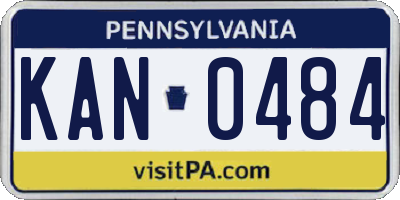 PA license plate KAN0484