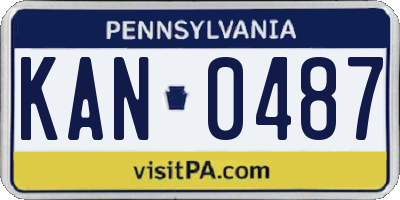 PA license plate KAN0487