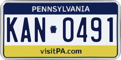 PA license plate KAN0491