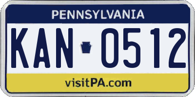 PA license plate KAN0512