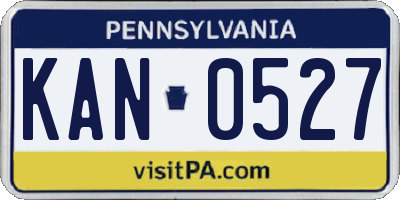 PA license plate KAN0527
