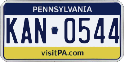 PA license plate KAN0544