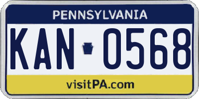 PA license plate KAN0568