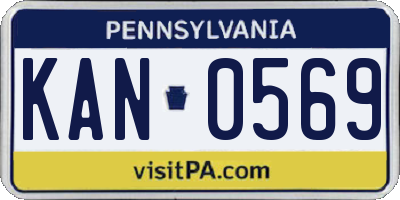 PA license plate KAN0569