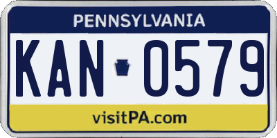 PA license plate KAN0579