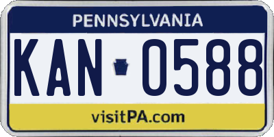 PA license plate KAN0588