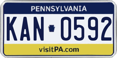 PA license plate KAN0592