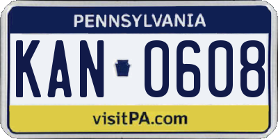 PA license plate KAN0608