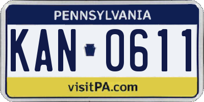 PA license plate KAN0611
