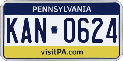 PA license plate KAN0624