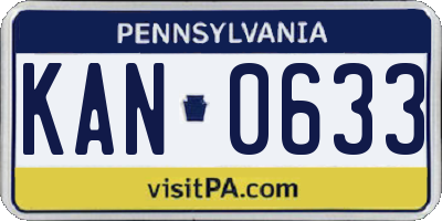 PA license plate KAN0633
