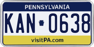 PA license plate KAN0638