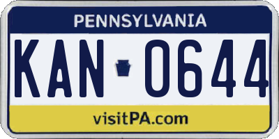 PA license plate KAN0644