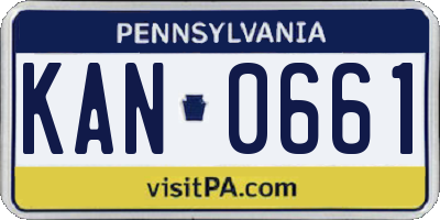 PA license plate KAN0661