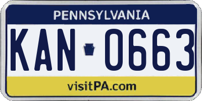 PA license plate KAN0663