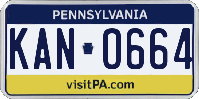 PA license plate KAN0664