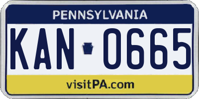 PA license plate KAN0665