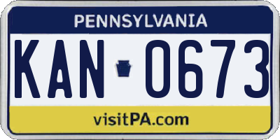 PA license plate KAN0673