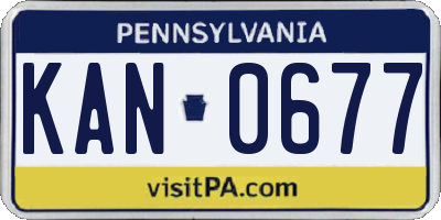 PA license plate KAN0677
