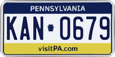 PA license plate KAN0679