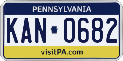 PA license plate KAN0682