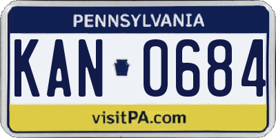 PA license plate KAN0684