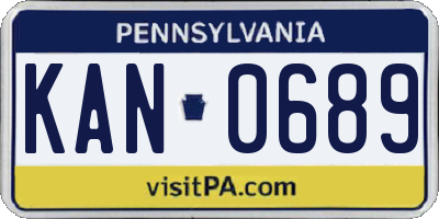 PA license plate KAN0689