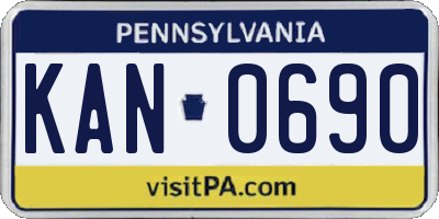 PA license plate KAN0690