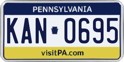 PA license plate KAN0695