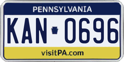 PA license plate KAN0696