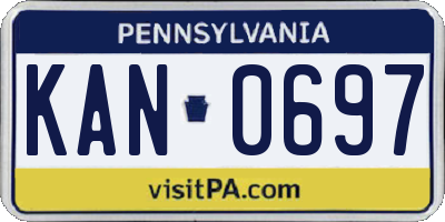 PA license plate KAN0697
