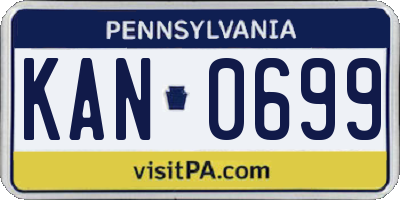 PA license plate KAN0699