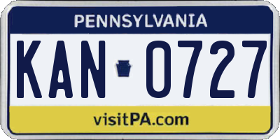 PA license plate KAN0727