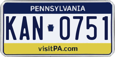 PA license plate KAN0751