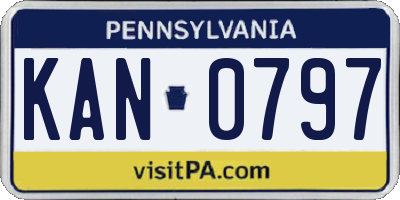 PA license plate KAN0797